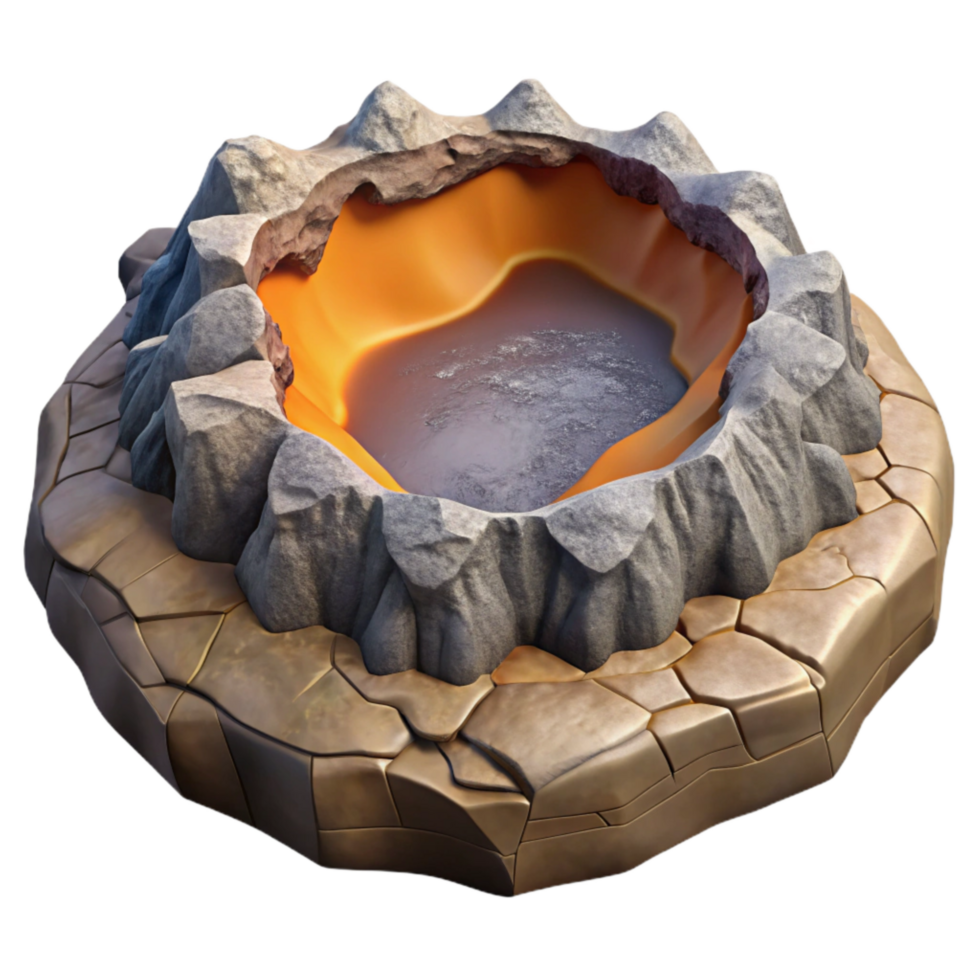 serene minimalist Terraformed Volcanic Crater Cutout with Ashy Surface authentic png