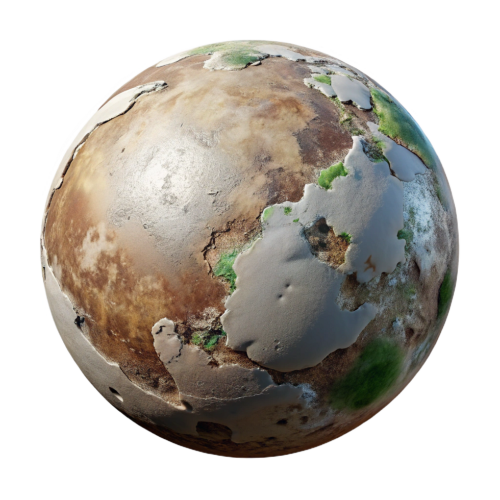 magnificent minimalist Terraformed Planet Surface Aerial View Transparent Background high resolution png