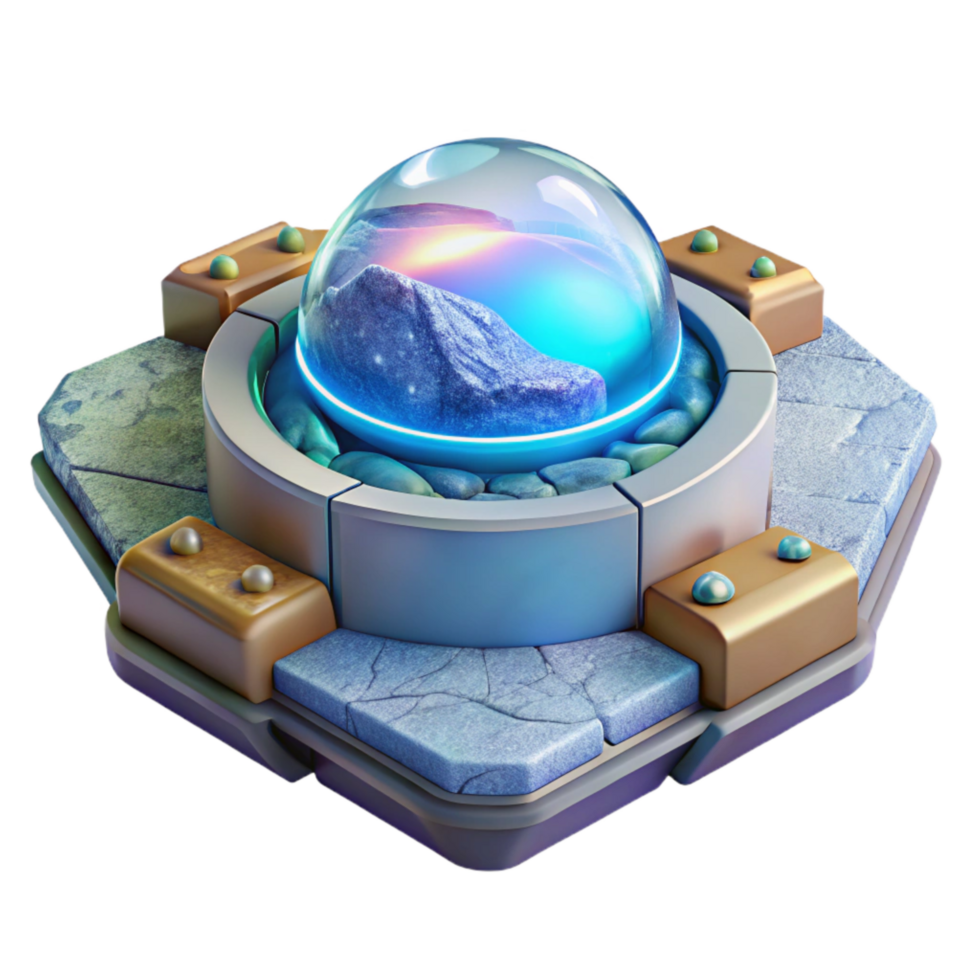 beautiful contemporary Terraforming Platform with Holographic Interface Isolated Element authentic png