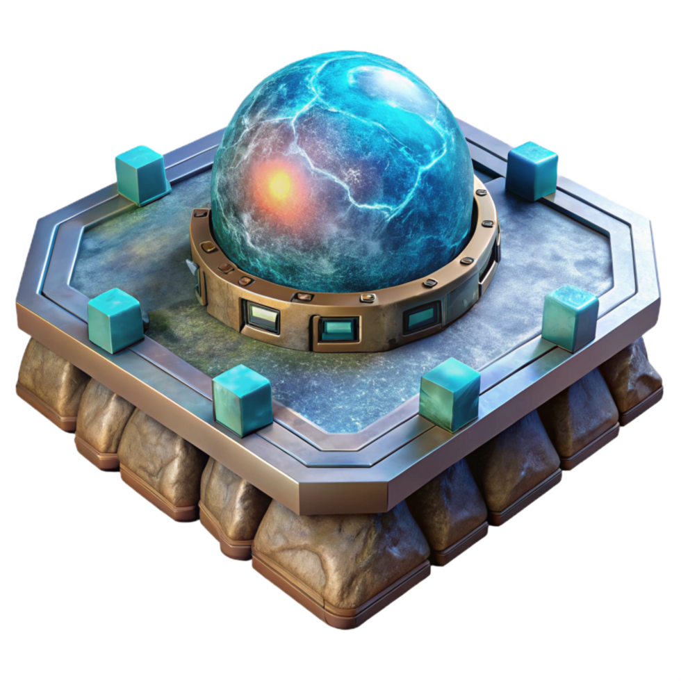 extraordinary traditional Terraforming Platform with Holographic Interface Isolated Element high quality png