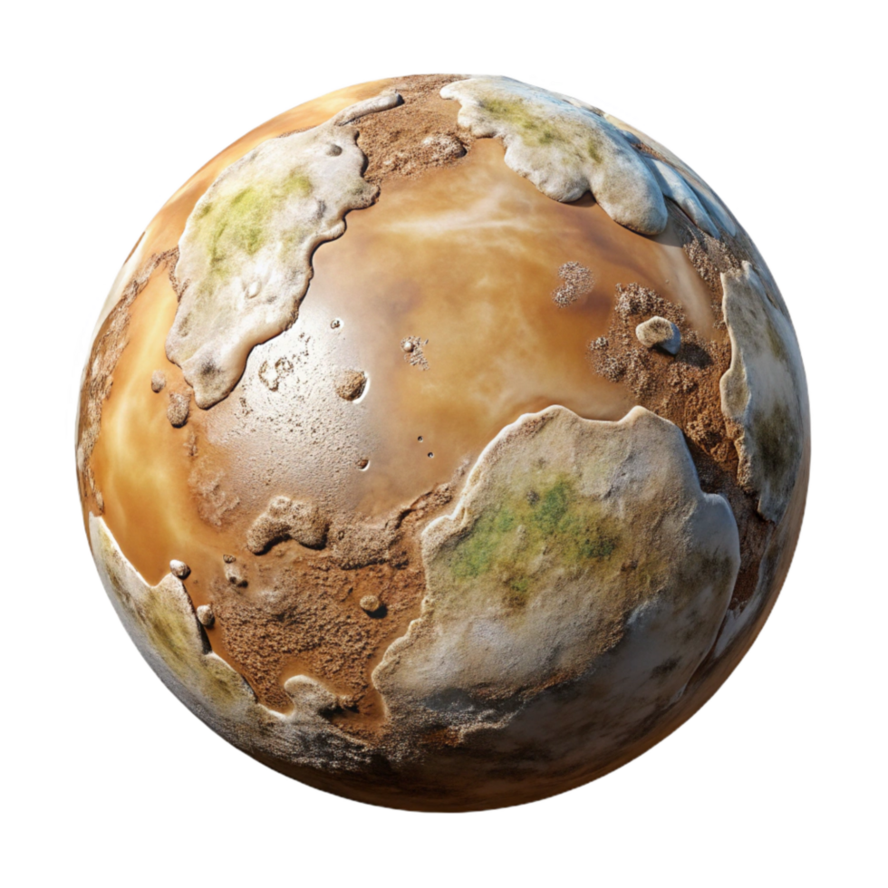 beautiful rustic Terraforming Venus Landscape Aerial View Transparent Background high quality png