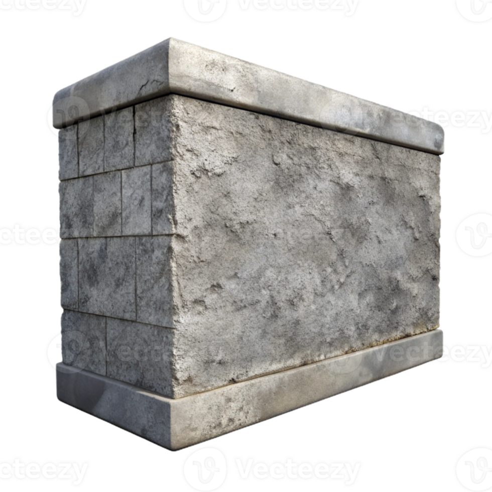 beautiful modern Textured Concrete Wall Section Transparent Background premium png