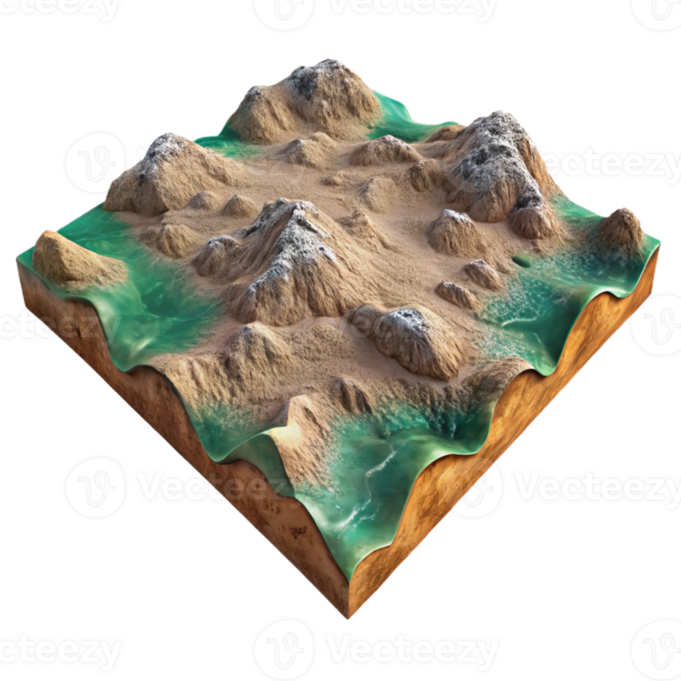 impressive abstract Textured Terrain Cutout High Angle View high resolution png