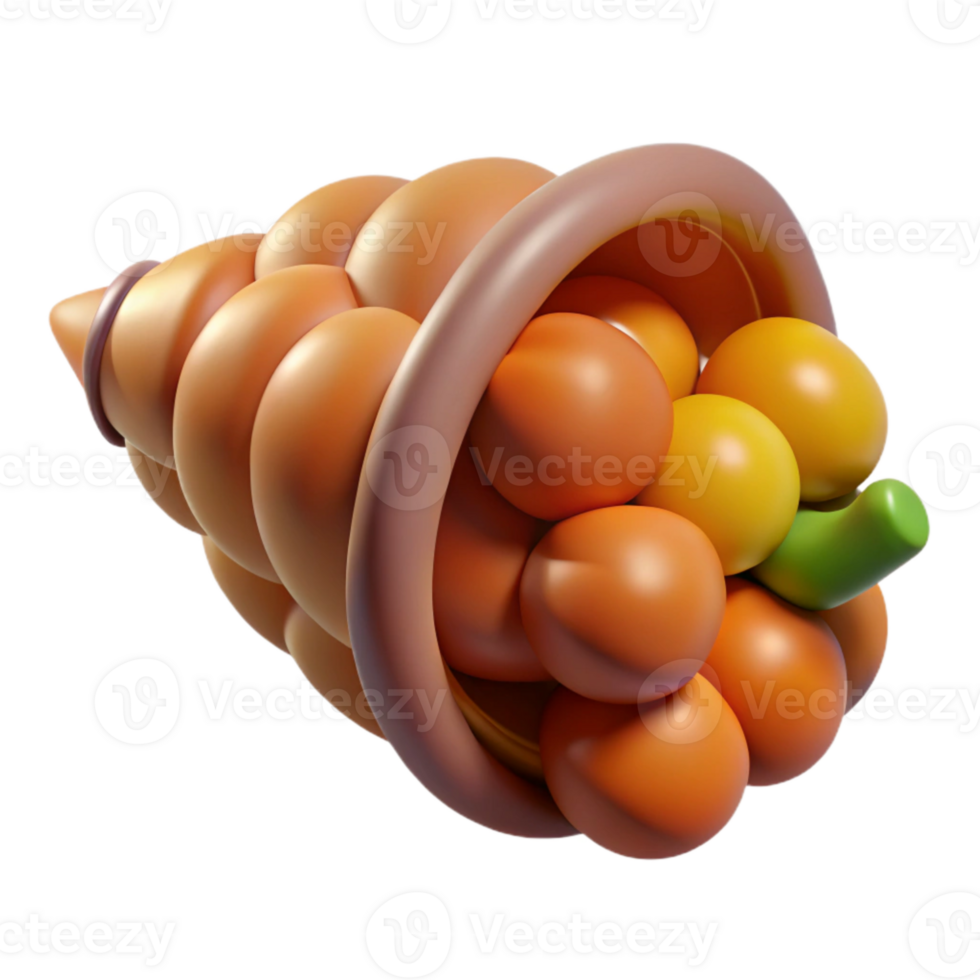 beautiful minimalist Thanksgiving Cornucopia Side View Transparent professional png