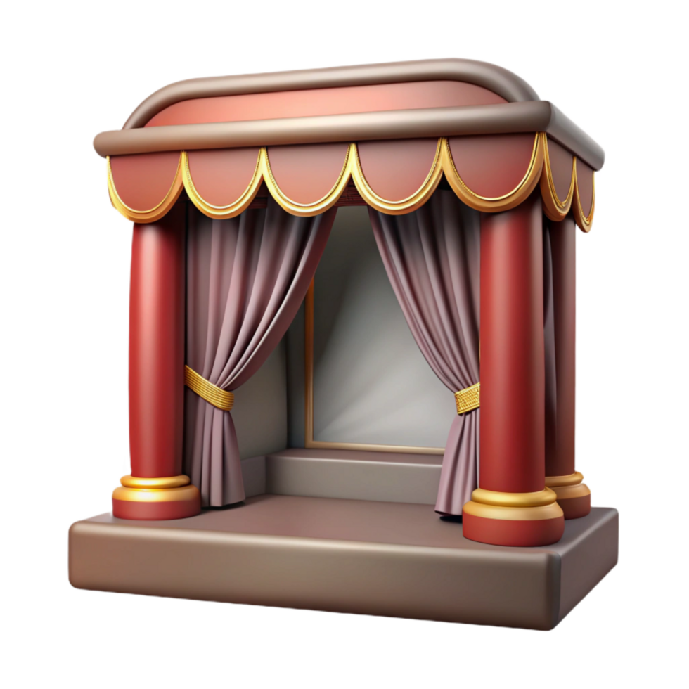 serene creative Theater Stage with Curtains Isolated png