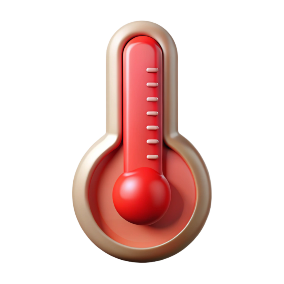 vibrant rustic Thermometer Icon High Temperature Red Isolated original png
