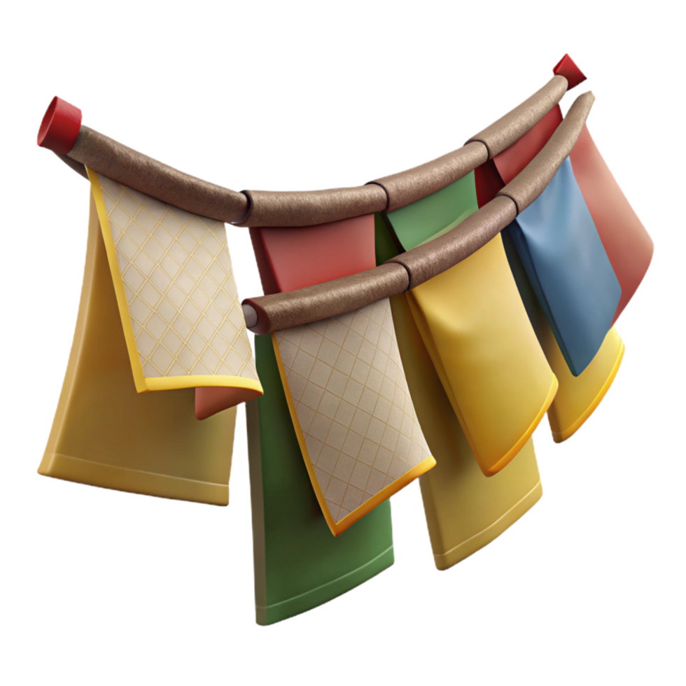 elegant rustic Tibetan Prayer Flags Cutout with Wind Effect original png