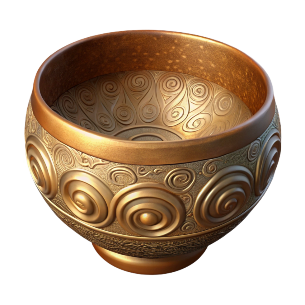 extraordinary abstract Tibetan Singing Bowl Cutout with Ornate Design detailed png