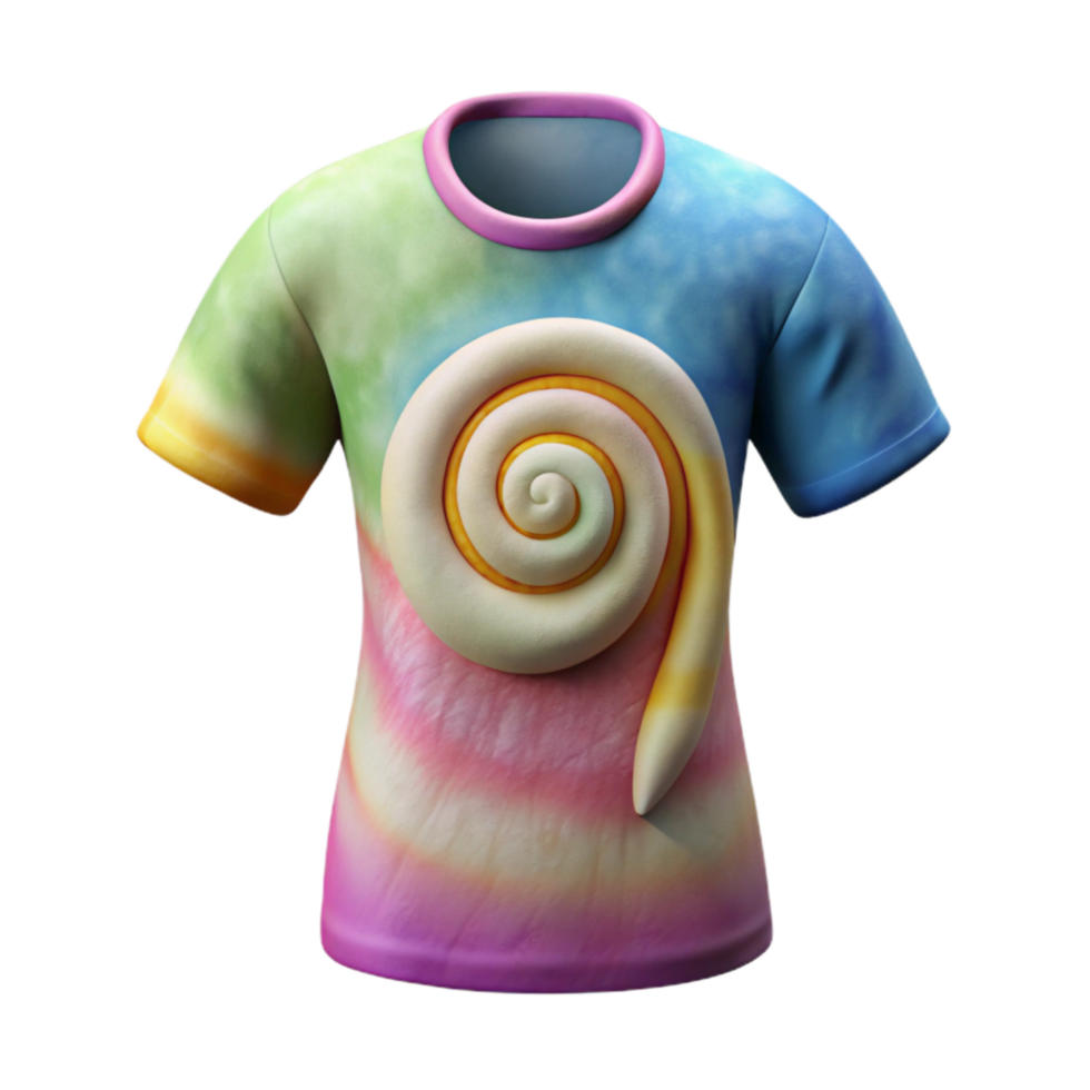 magnificent rustic Tie Dye T Shirt with Spiral Design Cutout png