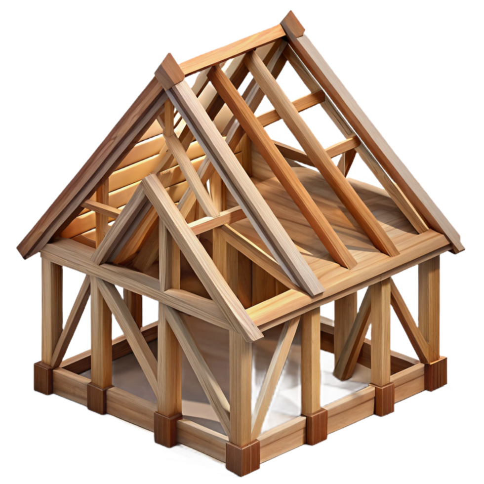 elegant traditional Timber Frame Construction Detail Angled View Cutout professional png