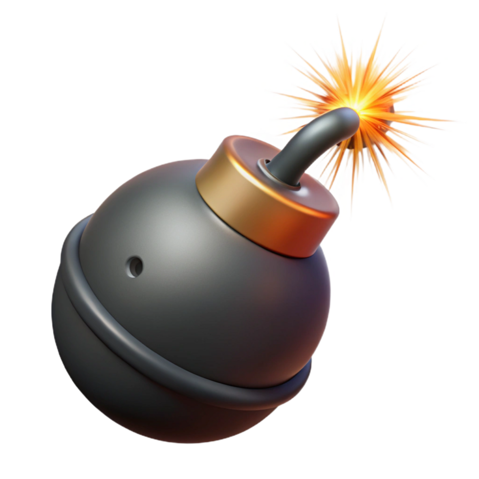dramatic traditional Time Bomb Fuse Sparks Flying Transparent Background high quality png