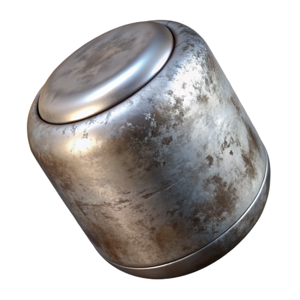 impressive minimalist Time Capsule Metal Surface Texture Transparent Background high quality png