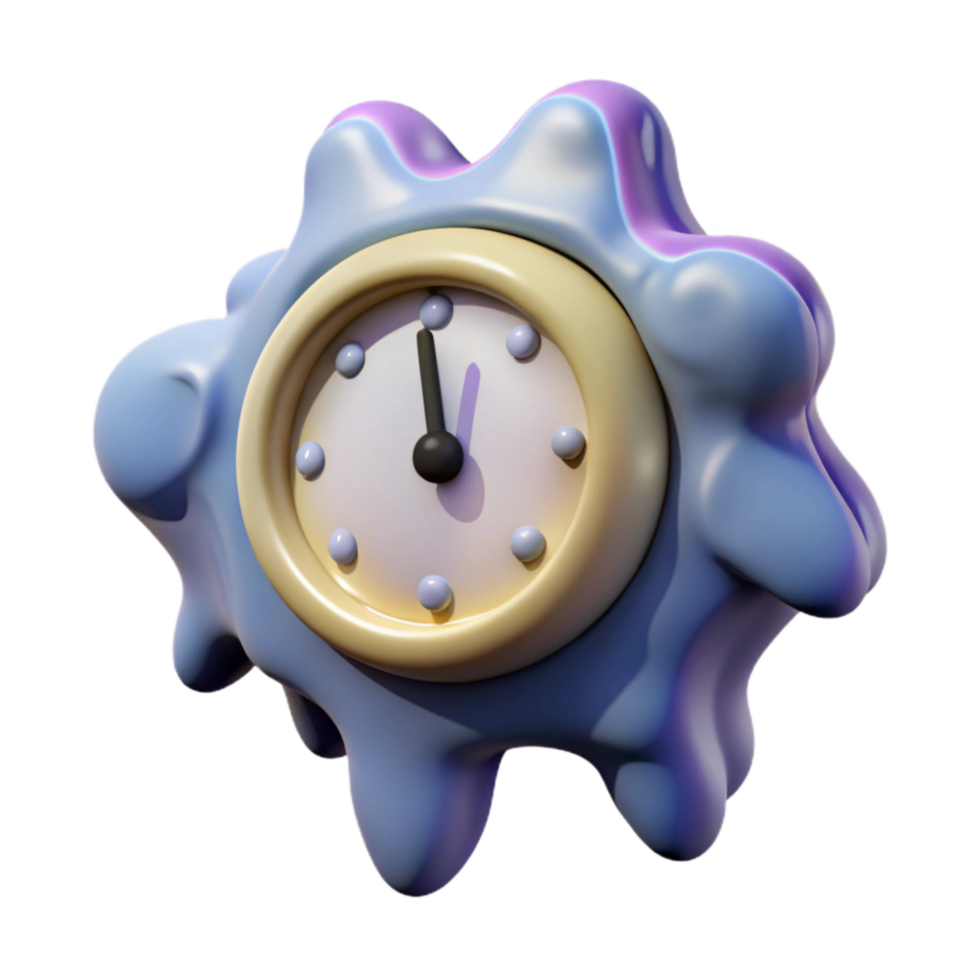 impressive rustic Time Distortion Clock Melting Cutout original png
