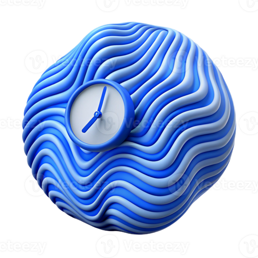 elegant vintage Time Distortion Wavy Lines Blue Tint Transparent Background detailed png