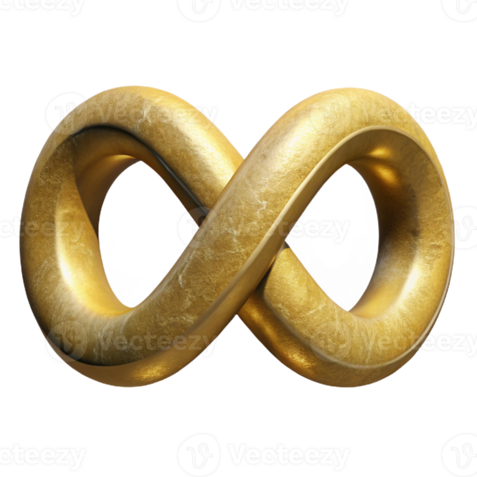 elegant minimalist Time Loop Symbol Infinity Loop Gold Cutout genuine png