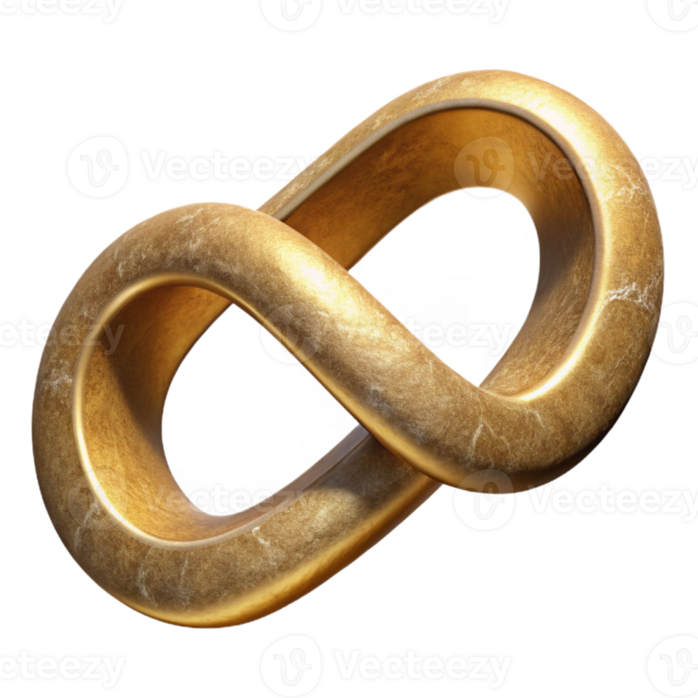 wonderful artistic Time Loop Symbol Infinity Loop Gold Cutout genuine png