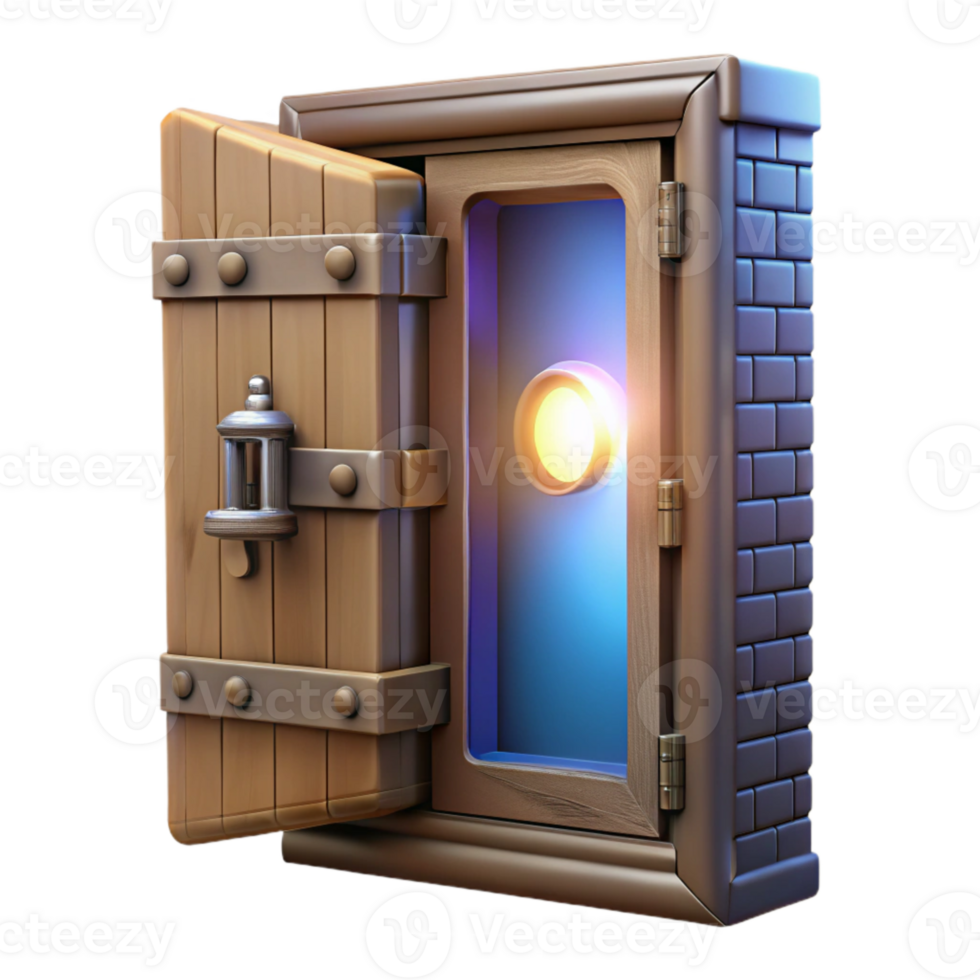 serene rustic Time Machine Door Opening Bright Light Transparent Background exclusive png