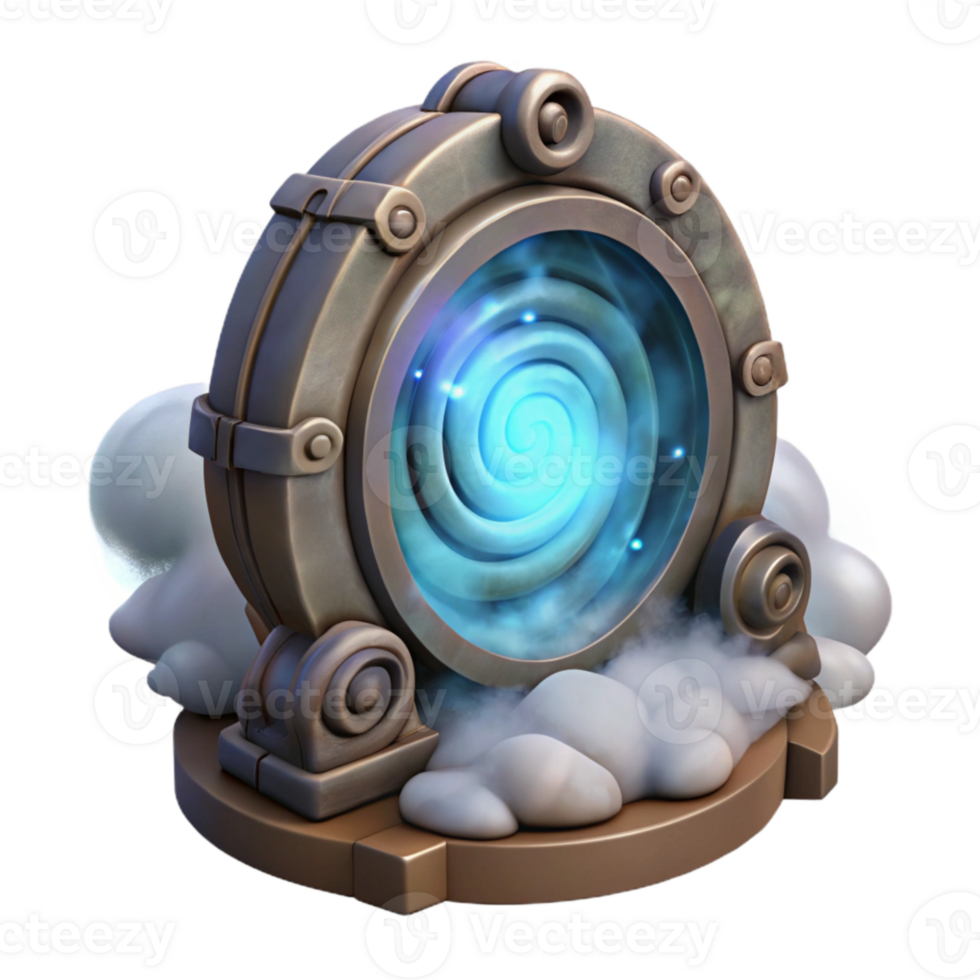 stunning creative Time Machine Portal Swirling Mist Transparent Background genuine png