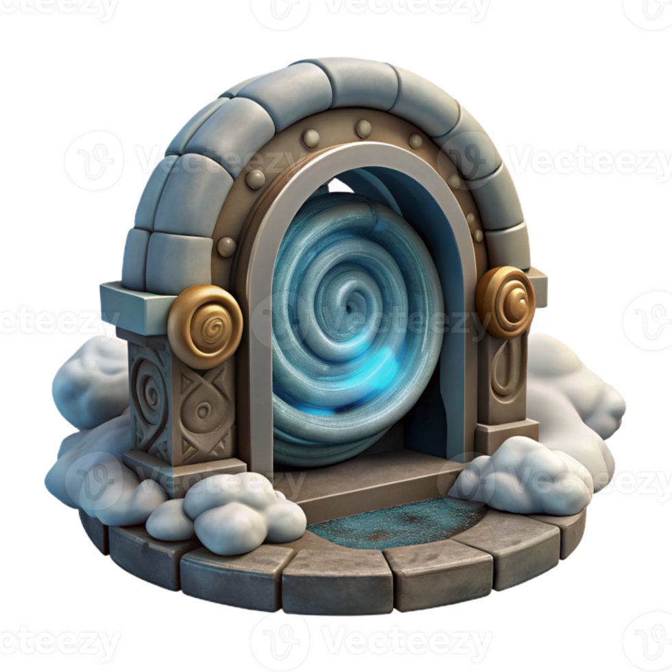 beautiful contemporary Time Machine Portal Swirling Mist Transparent Background original png