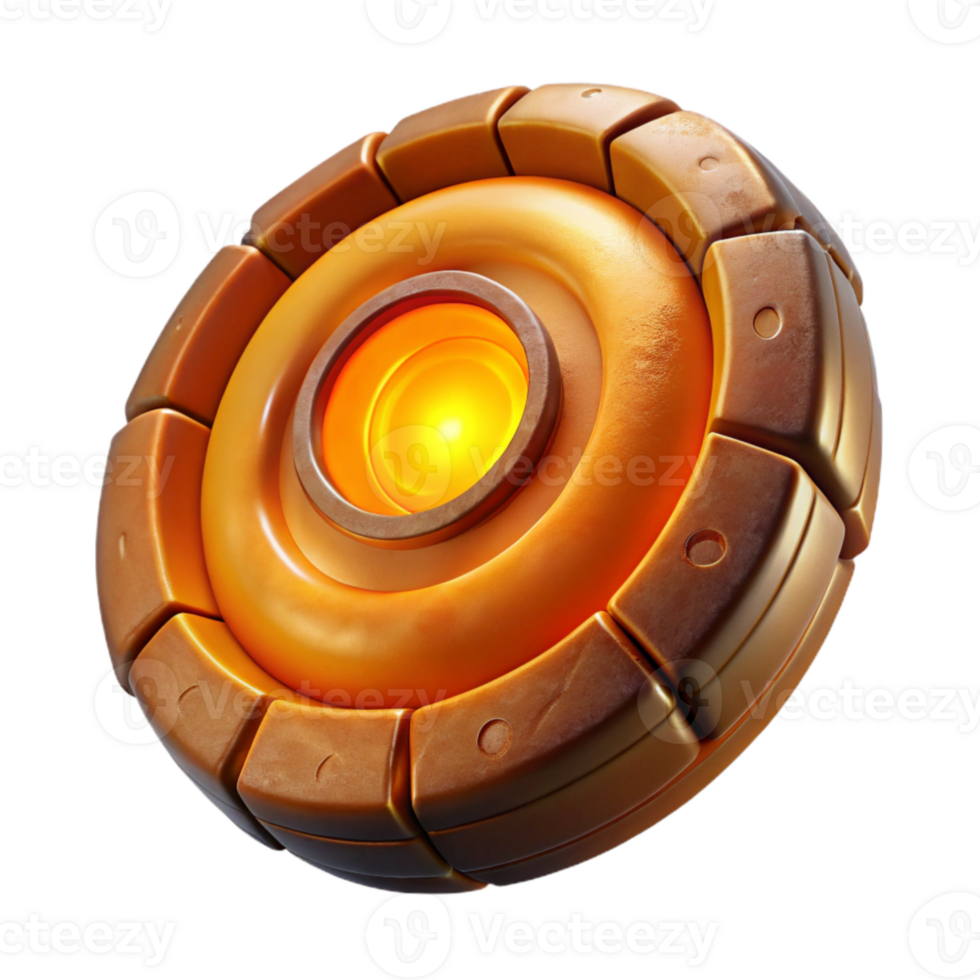 elegant contemporary Time Portal Glowing Orange Isolated Element original png