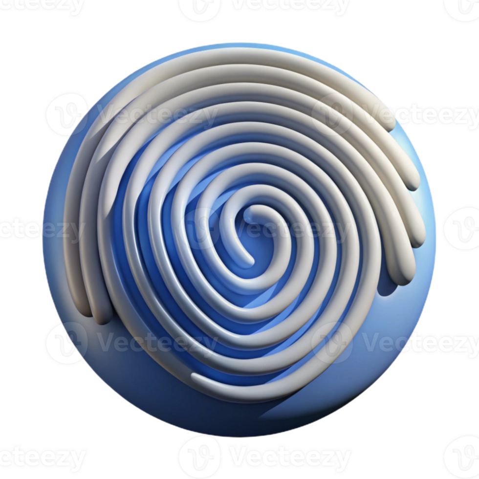 elegant contemporary Transparent Fingerprint Icon Loop and Whorl Isolated high resolution png