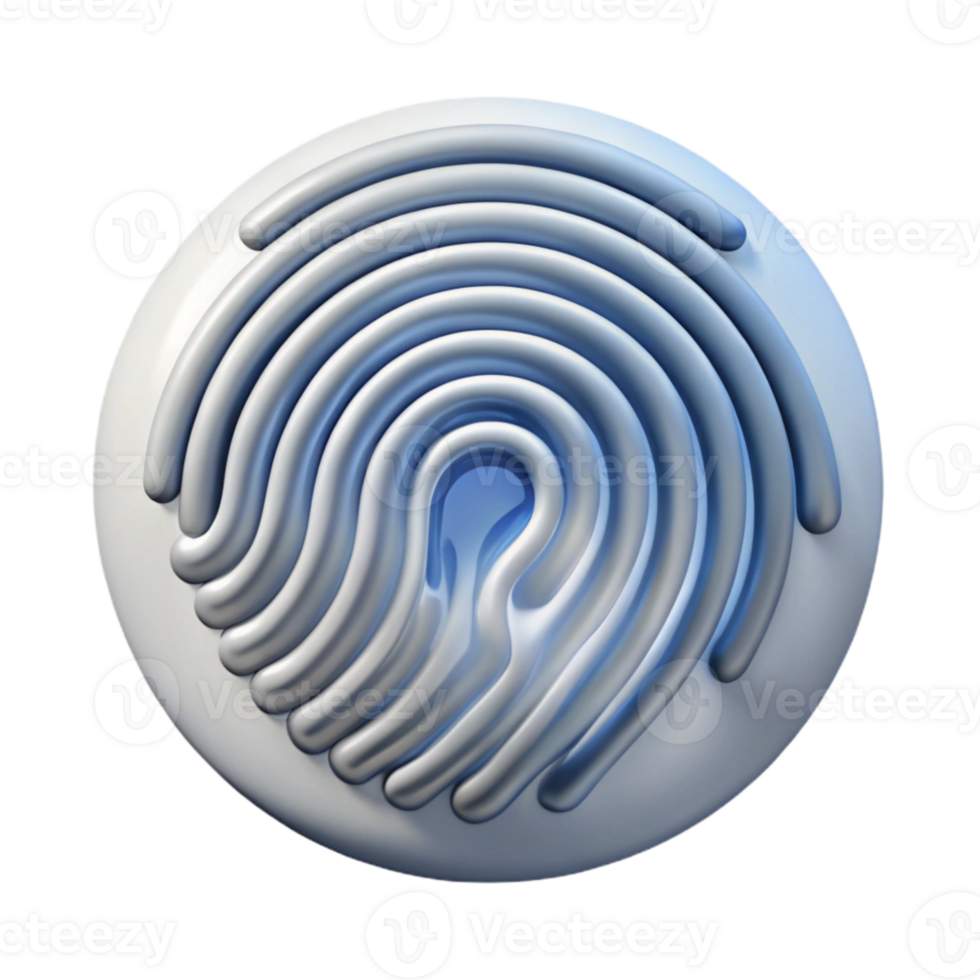 impressive abstract Transparent Fingerprint Icon Loop and Whorl Isolated premium png