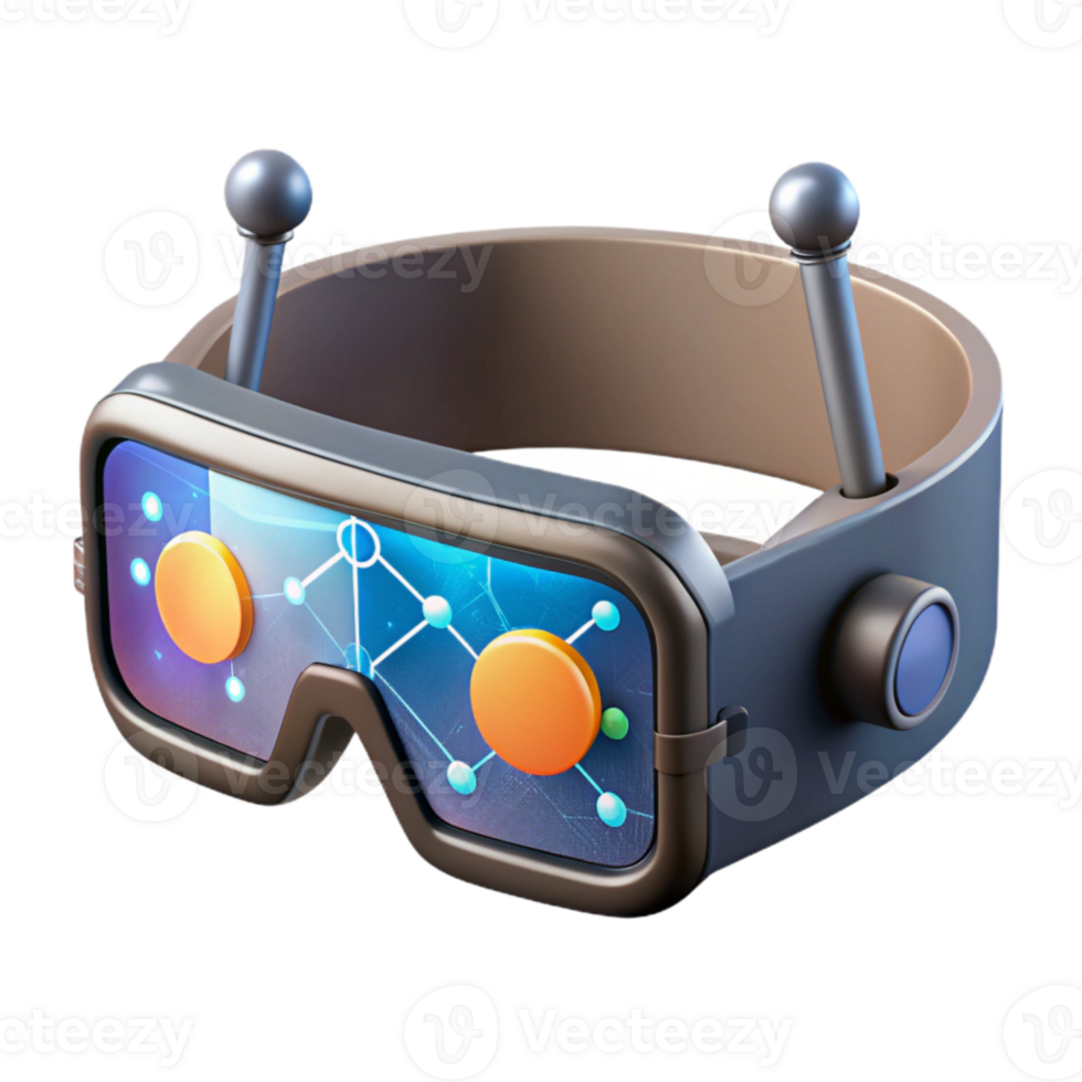 extraordinary creative Transparent Smart Glasses Display Data Stream Isolated high resolution png