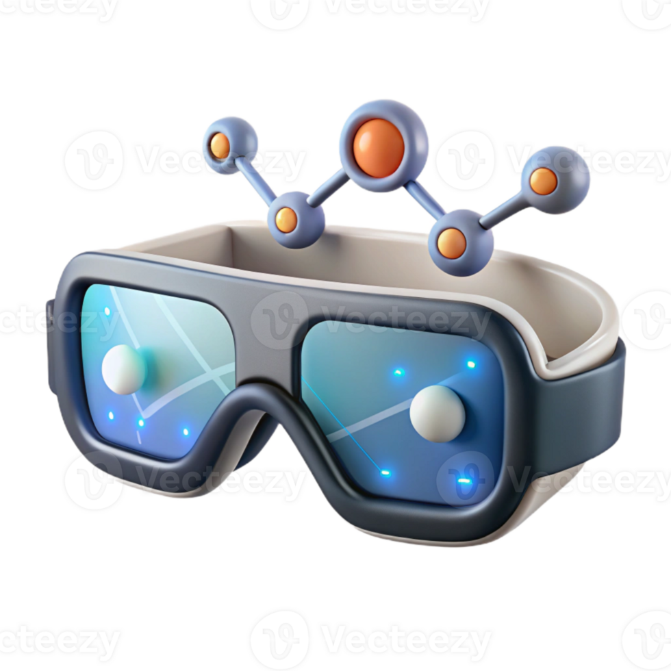 dramatic creative Transparent Smart Glasses Display Data Stream Isolated high resolution png