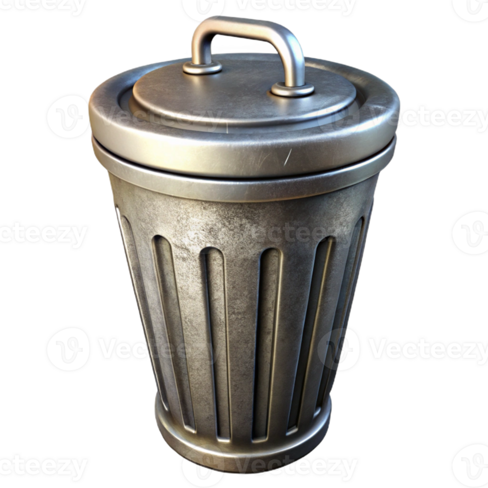 magnificent minimalist Trash Can Empty Metal Isolated exclusive png