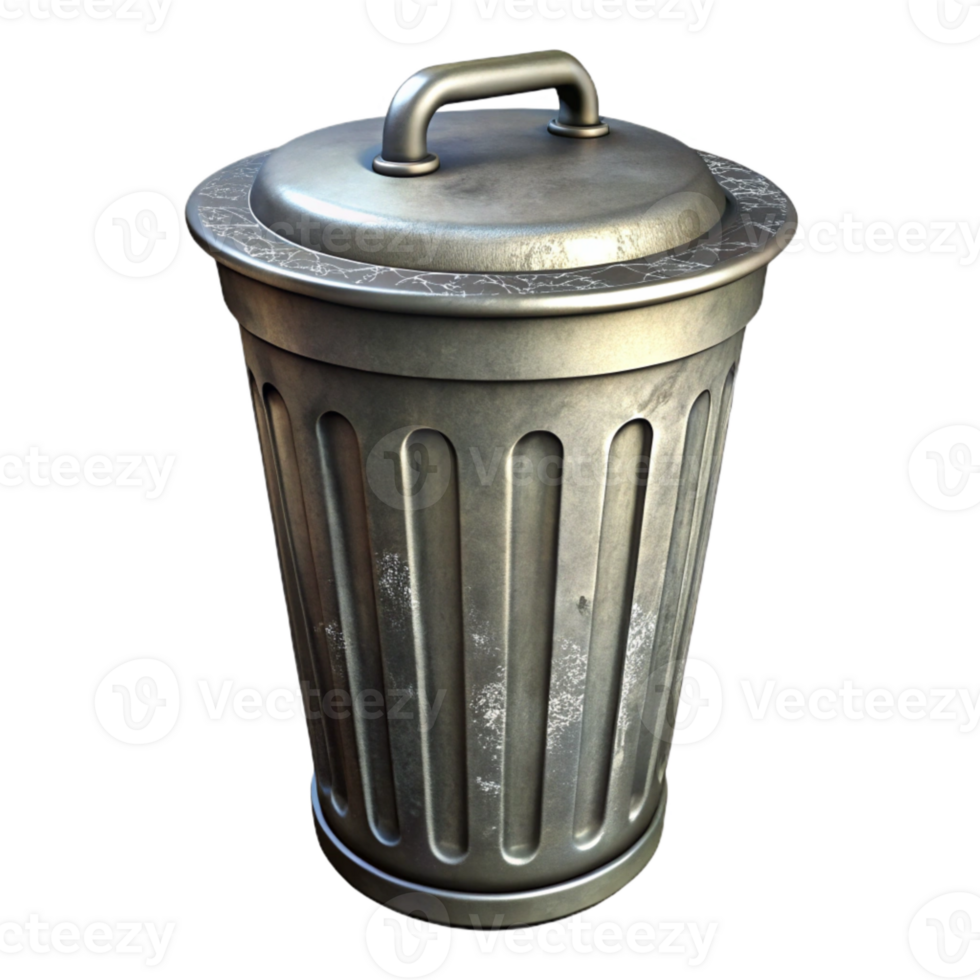 stunning contemporary Trash Can Empty Metal Isolated high quality png