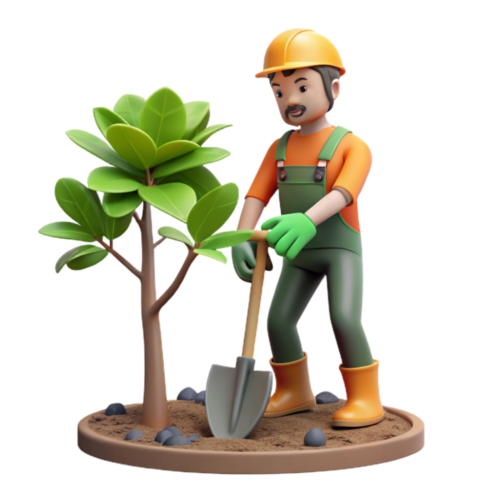 dramatic modern Tree Planting Volunteers Cutout Transparent Background high resolution png