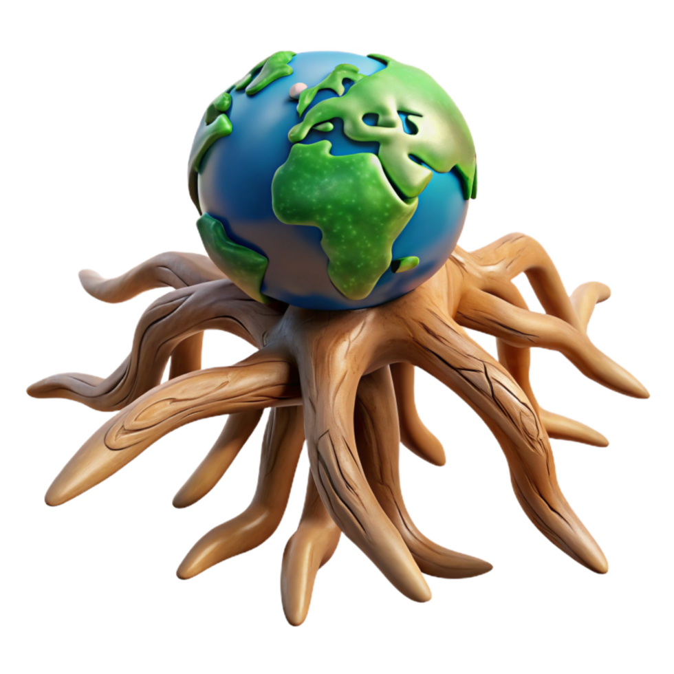 extraordinary creative Tree Root Structure Isolated with Earth Tones png