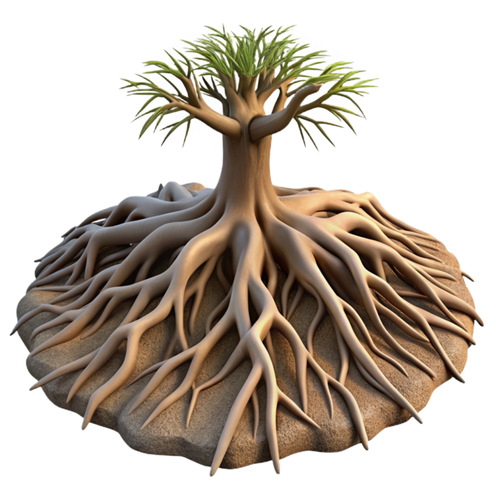 stunning vintage Tree Roots Exposed Soil Visible Transparent Background professional png