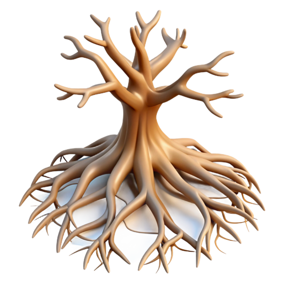 beautiful traditional Tree Root System Illustration Transparent Background detailed png