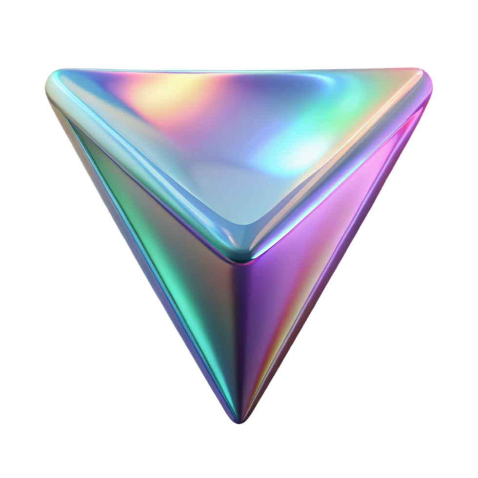impressive vintage Triangular Holographic Shape Isolated Element premium png