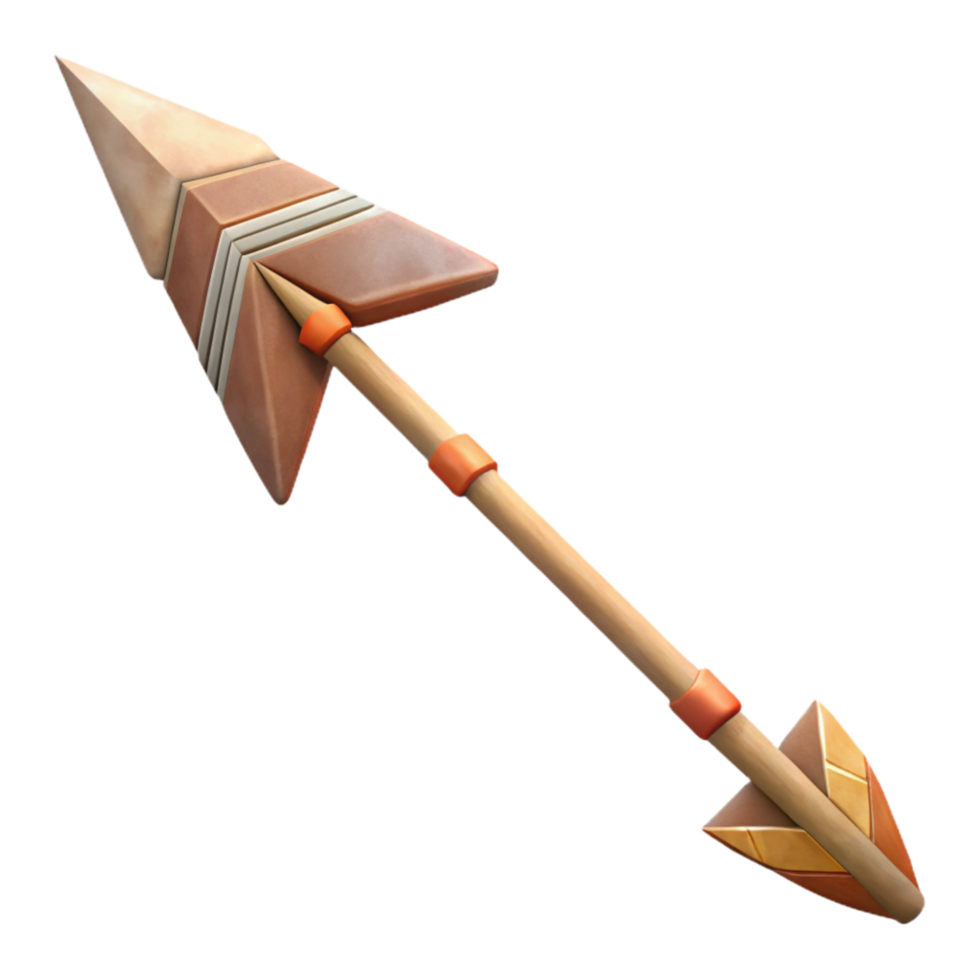 dramatic rustic Tribal Arrow Design with Bold Outline Isolated Element high resolution png
