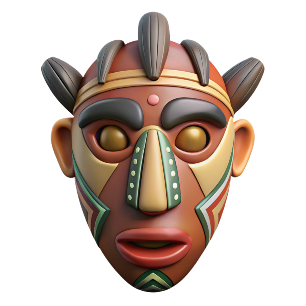 magnificent creative Tribal Mask African Design Transparent Background premium png