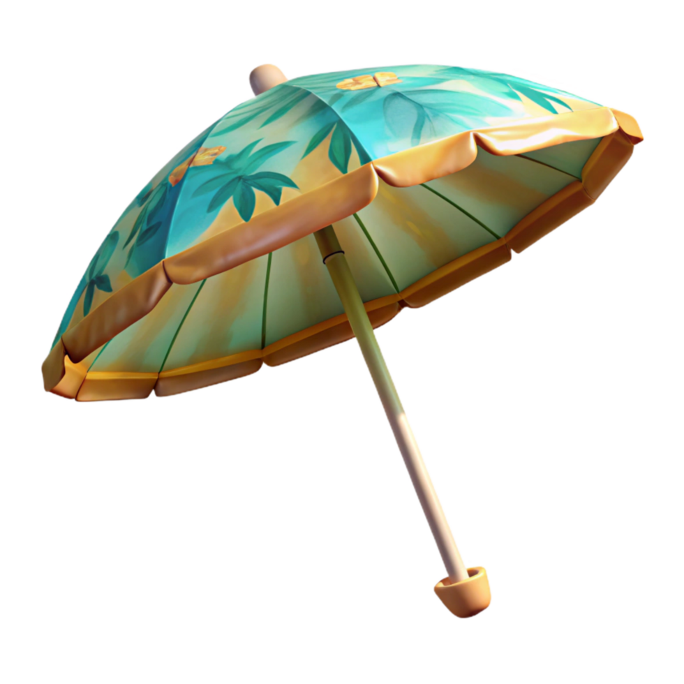 vibrant vintage Tropical Beach Umbrella Isolated original png