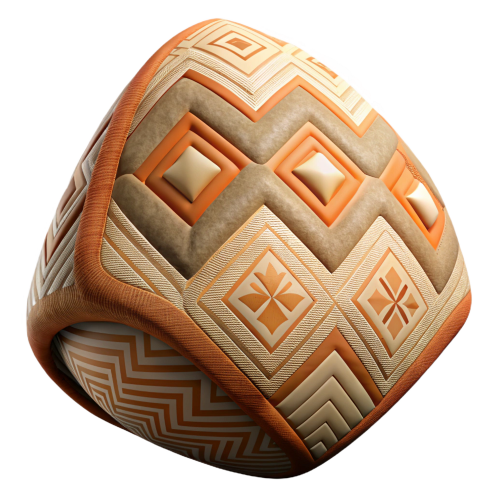 stunning artistic Tribal Textile Pattern with Woven Texture Cutout Element high resolution png