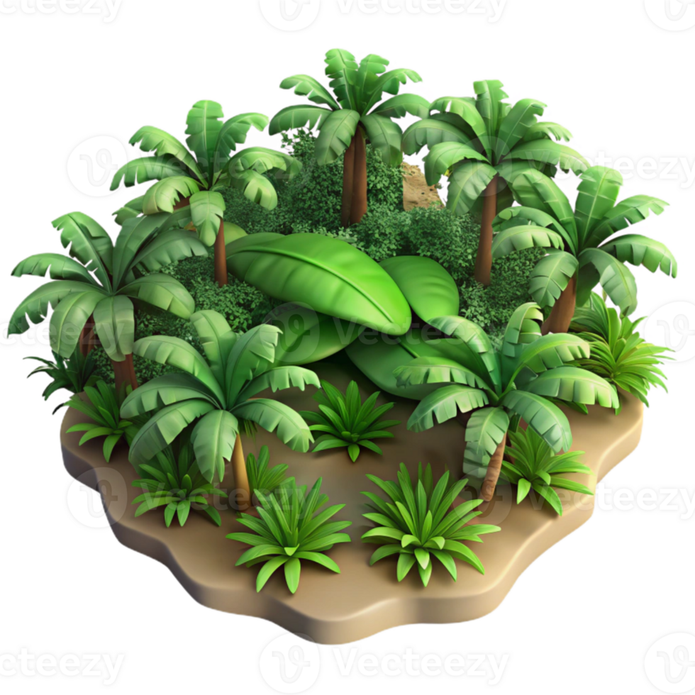 stunning minimalist Tropical Rainforest Canopy Isolated Aerial View premium png