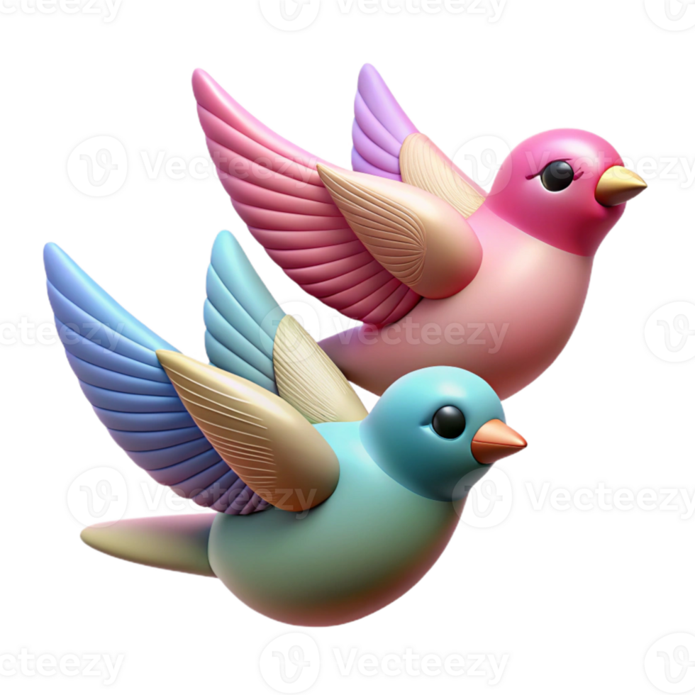 elegant creative Two Birds Flying in Formation Isolated high quality png