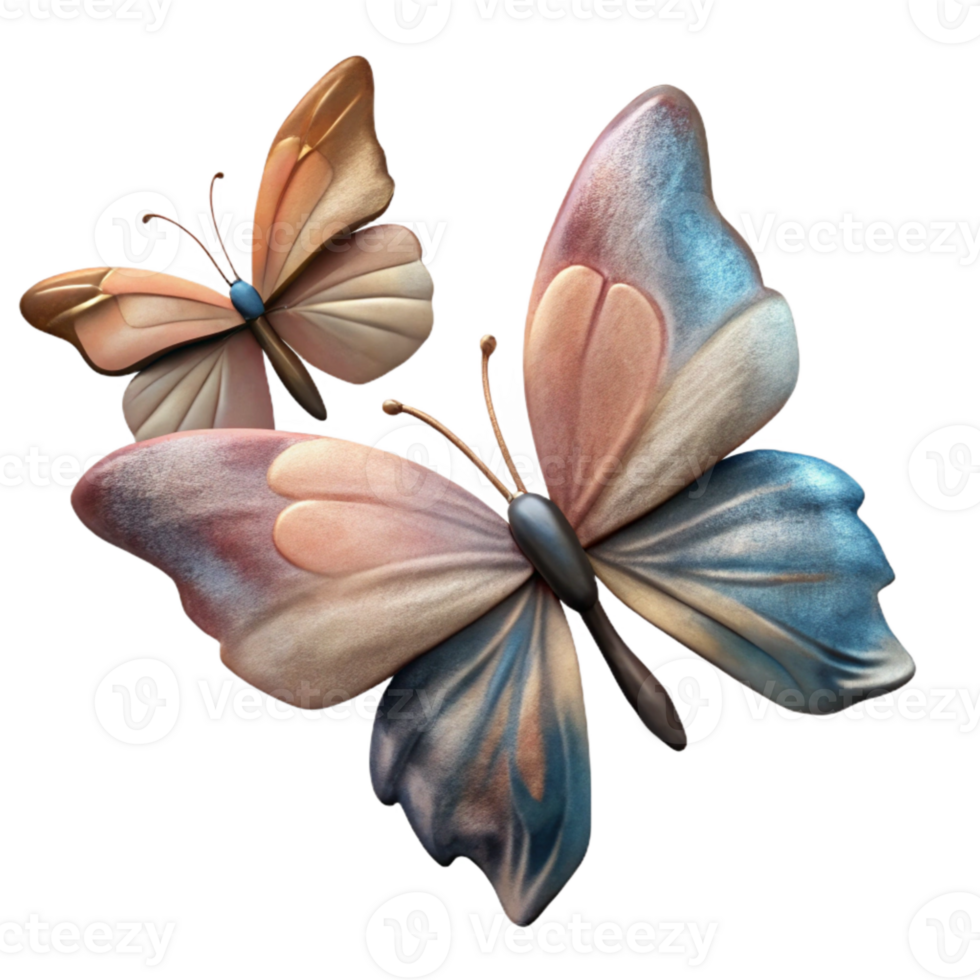 stunning creative Two Butterflies Flying in Opposite Directions Isolated high quality png