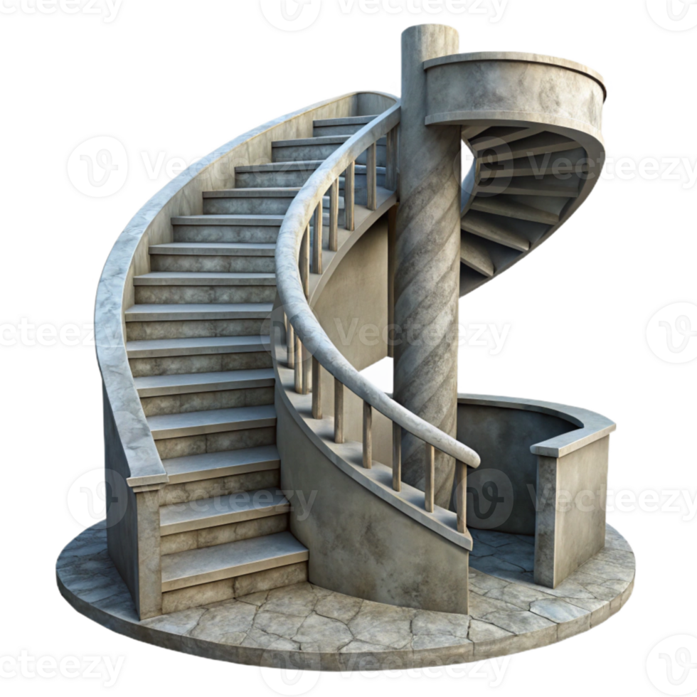 beautiful abstract Twisted Staircase Isolated with Shadow Detail genuine png
