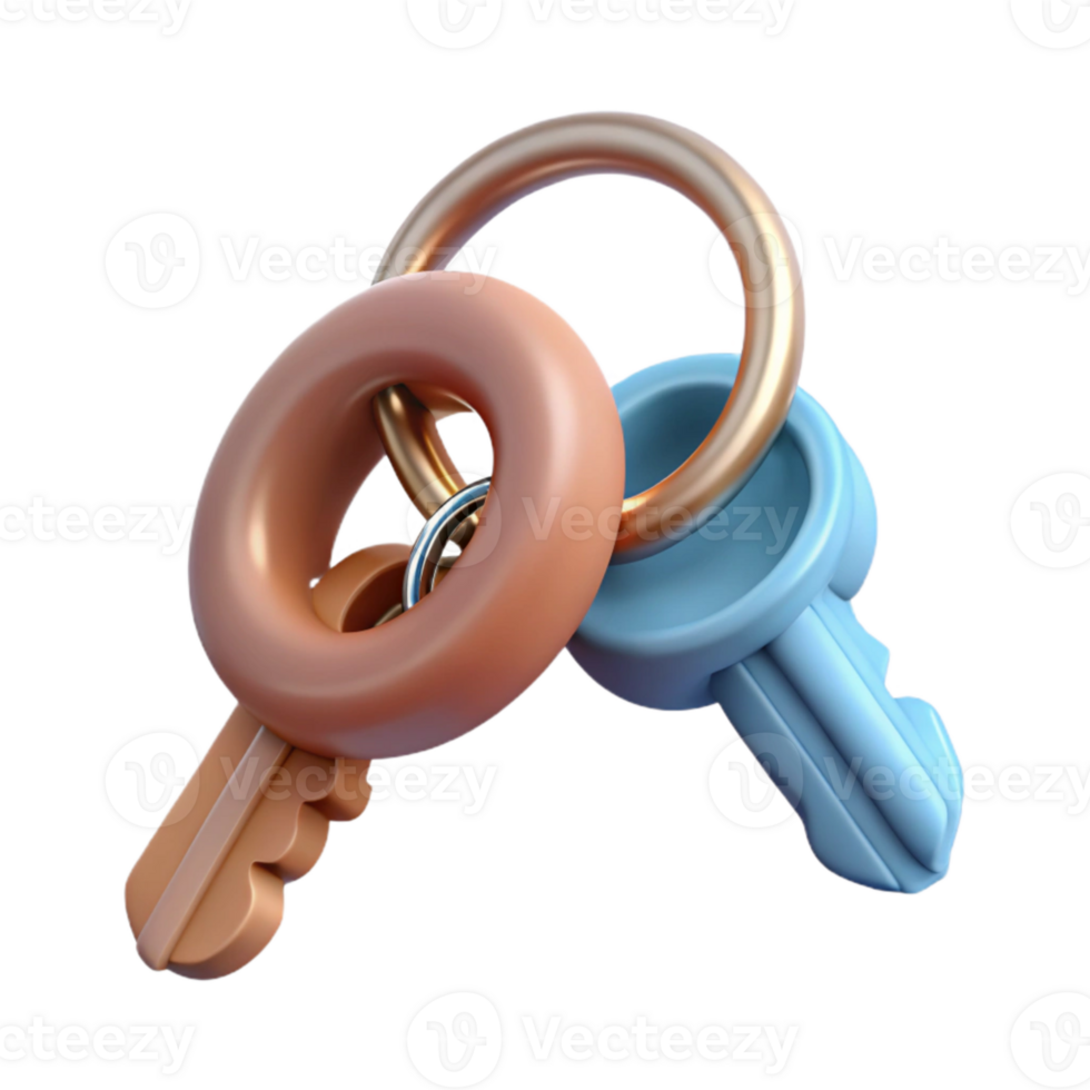 beautiful classic Two Keys on Same Ring Cutout png