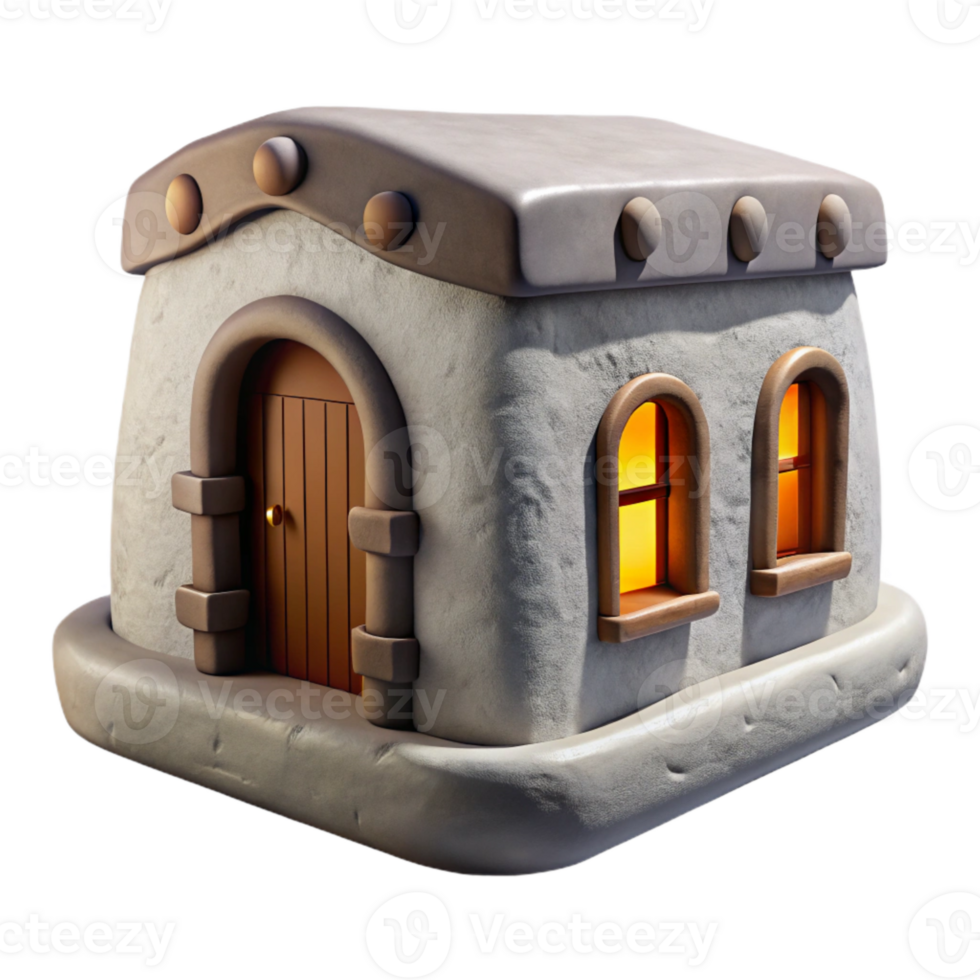 impressive rustic Underground Dwelling Isolated with Artificial Windows high quality png