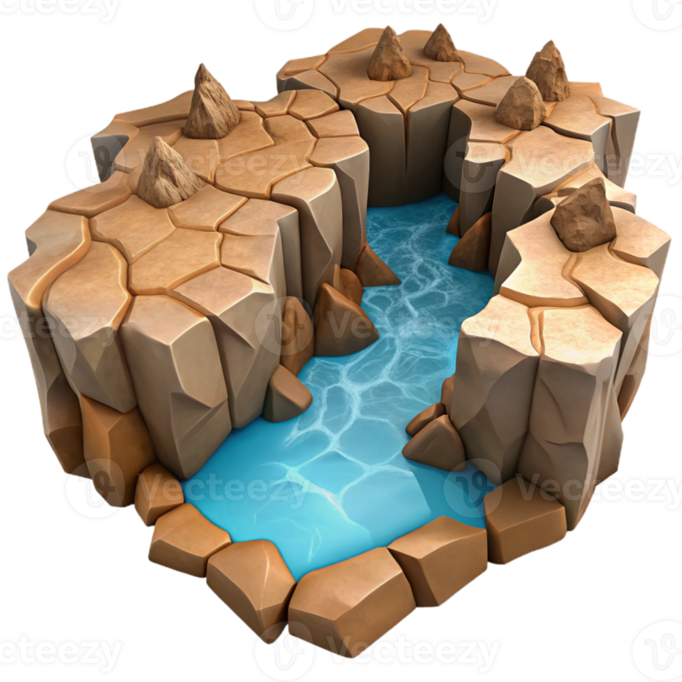 wonderful traditional Underground River Through Cracked Rock Cutout exclusive png
