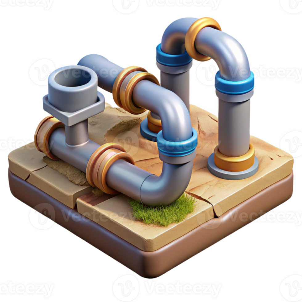 beautiful abstract Underground Water Pipe Network Illustration Isolated professional png