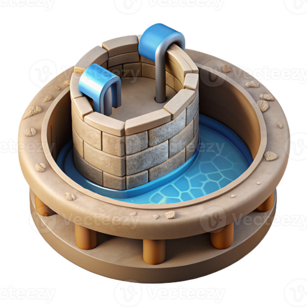 stunning rustic Underground Water Reservoir Diagram Element authentic png