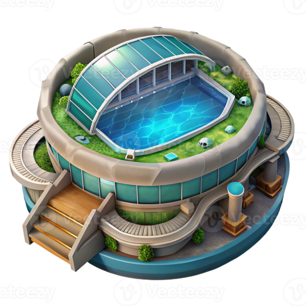 extraordinary contemporary Underwater City Sports Stadium with Arena Transparent png