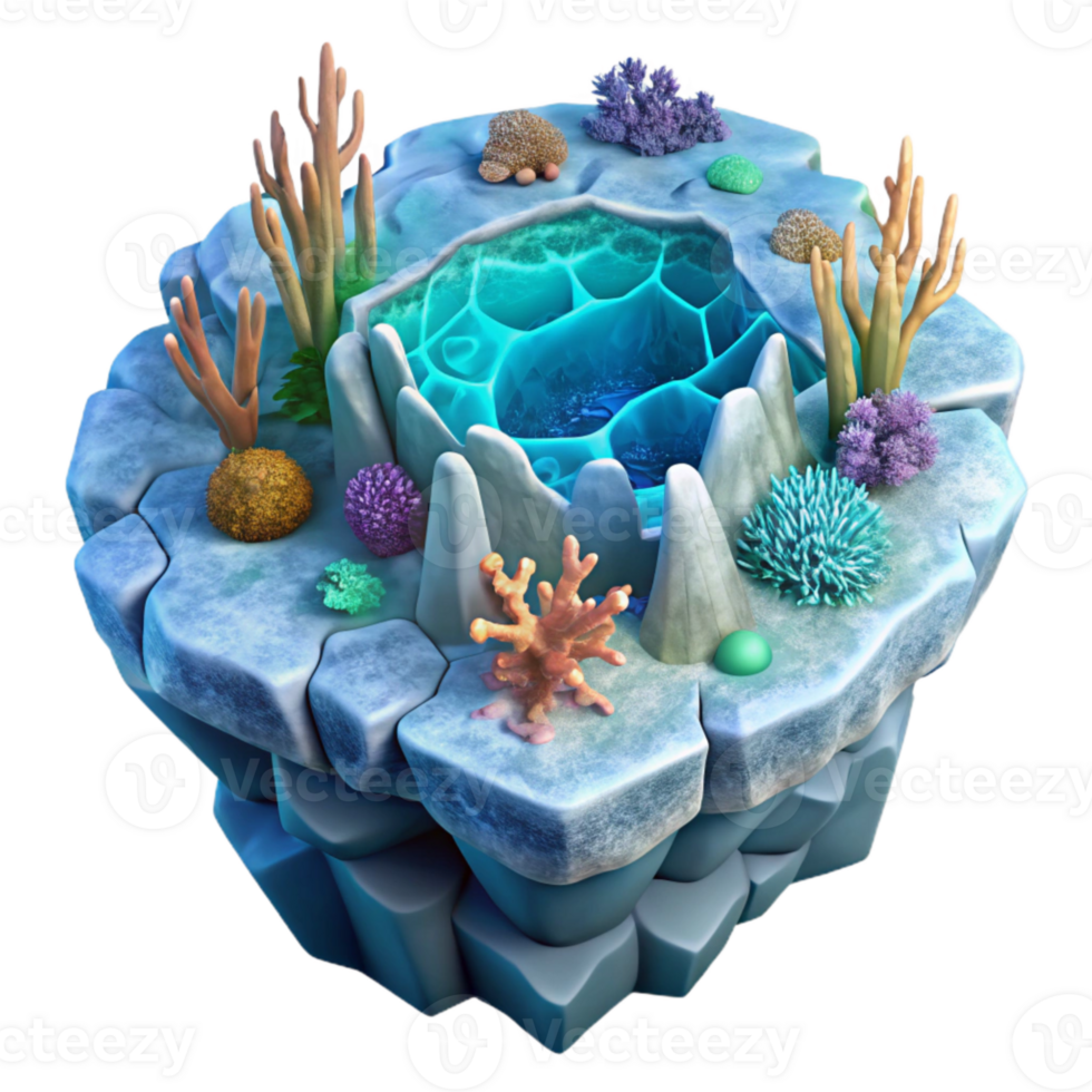 impressive rustic Underwater Coral Reef Through Cracked Ship Hull Isolated genuine png